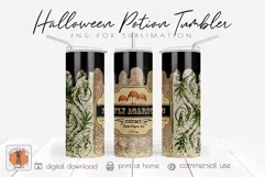 Halloween Apothecary Label Skinny Tumbler Sublimation Design