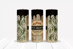 Halloween Apothecary Label Skinny Tumbler Sublimation Design