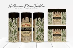 Halloween Apothecary Label Skinny Tumbler Sublimation Design