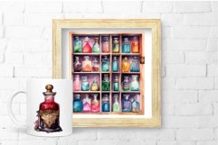 Halloween Apothecary Watercolor Clipart Magic Potion Bottle