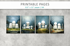 halloween ghost printable pages, textured brush strokes Product Image 2
