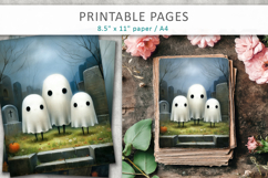 halloween ghost printable pages, textured brush strokes Product Image 3