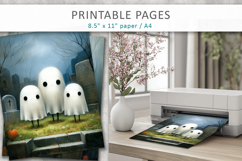 halloween ghost printable pages, textured brush strokes Product Image 4