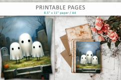 halloween ghost printable pages, textured brush strokes Product Image 5