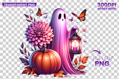 Halloween Autumn Ghost Pumpkin Clipart PNG Sublimation Product Image 2