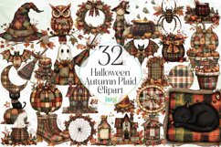 Halloween Autumn Plaid Sublimation Clipart Product Image 1