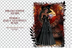 Halloween Autumn Witch PNG Graphic Black Hair Design Product Image 2