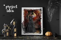 Halloween Autumn Witch PNG Graphic Black Hair Design Product Image 7