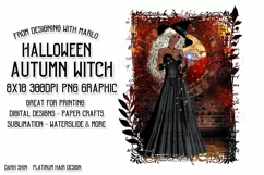 Halloween Autumn Witch PNG Graphic Blond Hair Design Product Image 1