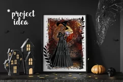 Halloween Autumn Witch PNG Graphic Red Hair Design Product Image 5