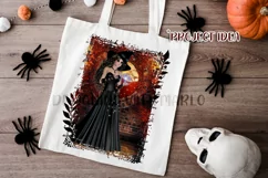 Halloween Autumn Witch PNG Graphic Dark Hair Design Product Image 7