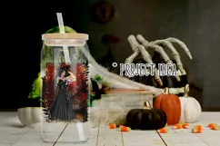 Halloween Autumn Witch PNG Graphic Dark Hair Design Product Image 3
