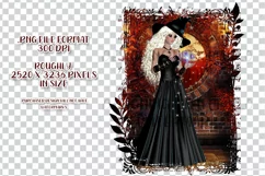 Halloween Autumn Witch PNG Graphic Platinum Hair Design Product Image 2