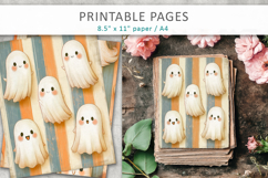 Halloween Junk Journal Backgrounds, halloween ghosts Product Image 1
