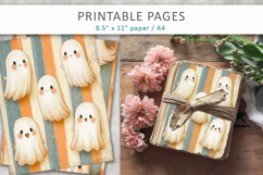 Halloween Junk Journal Backgrounds, halloween ghosts Product Image 3