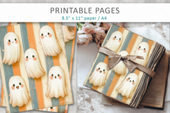 Halloween Junk Journal Backgrounds, halloween ghosts Product Image 4