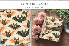 Halloween Junk Journal Backgrounds, halloween bats Product Image 3