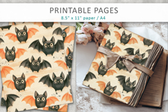 Halloween Junk Journal Backgrounds, halloween bats Product Image 4