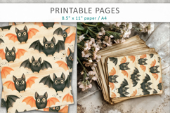 Halloween Junk Journal Backgrounds, halloween bats Product Image 5