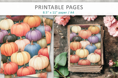 Halloween Junk Journal Backgrounds, halloween pumpkins Product Image 3