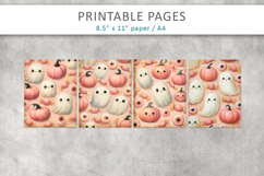 Cute Halloween Junk Journal Backgrounds, craft paper Product Image 2