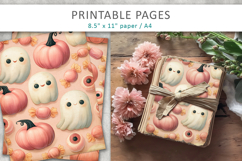 Cute Halloween Junk Journal Backgrounds, craft paper Product Image 4
