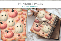 Cute Halloween Junk Journal Backgrounds, craft paper Product Image 1