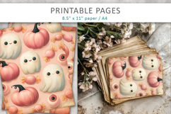 Cute Halloween Junk Journal Backgrounds, craft paper Product Image 5