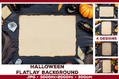 Halloween Wood Background Mockup. Halloween flat lay mockup Product Image 1