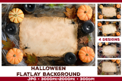 Halloween Wood Background Mockup. Halloween flat lay mockup Product Image 1