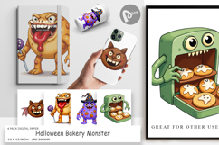 Digital Paper Monster Halloween Bakery Product Image 1