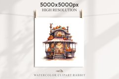 Halloween Bakery Stand Storefront Clipart PNG Scrapbooking Fairy Tale Art Image Watercolor Transparent Print illustration sublimation creepy printable digital watercolor halloween bakery stand, spooky clipart, sublimation nursery, Creepy Witch art, storef