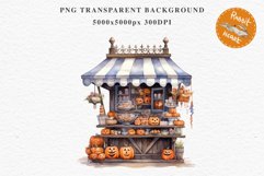 Halloween Bakery Stand Storefront Clipart PNG Scrapbooking Fairy Tale Art Image Watercolor Transparent Print illustration sublimation creepy printable digital watercolor halloween bakery stand, spooky clipart, sublimation nursery, Creepy Witch art, storef