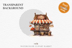 Halloween Bakery Stand Storefront Clipart PNG Scrapbooking Fairy Tale Art Image Watercolor Transparent Print illustration sublimation creepy printable digital watercolor halloween bakery stand, spooky clipart, sublimation nursery, Creepy Witch art, storef