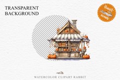 Halloween Bakery Stand Storefront Clipart PNG Scrapbooking Fairy Tale Art Image Watercolor Transparent Print illustration sublimation creepy printable digital watercolor halloween bakery stand, spooky clipart, sublimation nursery, Creepy Witch art, storef