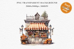 Halloween Bakery Stand Storefront Clipart PNG Scrapbooking Fairy Tale Art Image Watercolor Transparent Print illustration sublimation creepy printable digital watercolor halloween bakery stand, spooky clipart, sublimation nursery, Creepy Witch art, storef