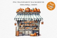 Halloween Bakery Stand Storefront Clipart PNG Scrapbooking Fairy Tale Art Image Watercolor Transparent Print illustration sublimation creepy printable digital watercolor halloween bakery stand, spooky clipart, sublimation nursery, Creepy Witch art, storef