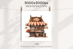 Halloween Bakery Stand Storefront Clipart PNG Scrapbooking Fairy Tale Art Image Watercolor Transparent Print illustration sublimation creepy printable digital watercolor halloween bakery stand, spooky clipart, sublimation nursery, Creepy Witch art, storef