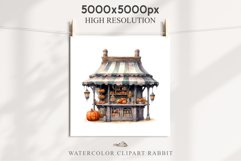 Halloween Bakery Stand Storefront Clipart PNG Scrapbooking Fairy Tale Art Image Watercolor Transparent Print illustration sublimation creepy printable digital watercolor halloween bakery stand, spooky clipart, sublimation nursery, Creepy Witch art, storef