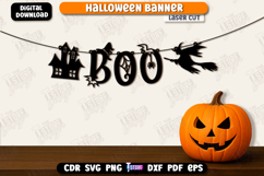 Halloween Banner Laser Cut, Halloween Bunting Banner SVG Product Image 1