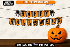 Halloween Banner Laser Cut Bundle, Happy Halloween Garland Product Image 5