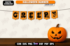 Halloween Banner Laser Cut, Halloween Bunting Banner SVG Product Image 1