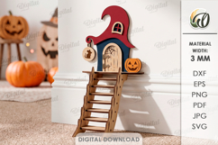 3D Halloween Baseboard Door Laser Cut. Halloween Decor SVG Product Image 1