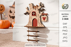3D Halloween Baseboard Door Laser Cut. Halloween Decor SVG Product Image 1