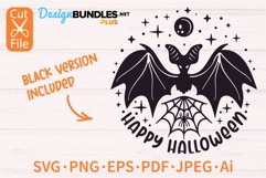 Halloween Bat And Spider Web SVG Cut File