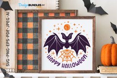 Halloween Bat And Spider Web SVG For Interior Poster