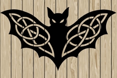 Halloween bat celtic stencil silhouette SVG Product Image 1