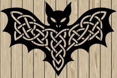 Halloween bat celtic stencil silhouette SVG Product Image 1