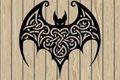 Halloween bat celtic stencil silhouette SVG Product Image 1