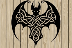 Halloween bat celtic stencil silhouette SVG Product Image 1